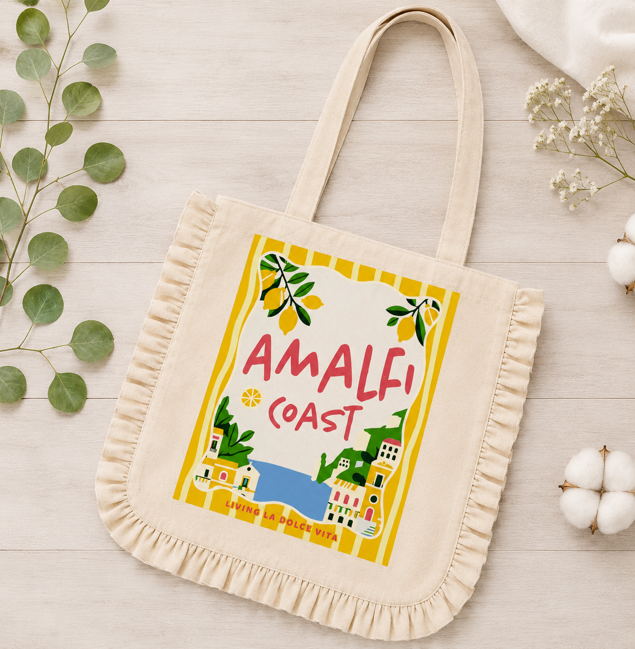 Ruffle Tote - Almalfi Coast