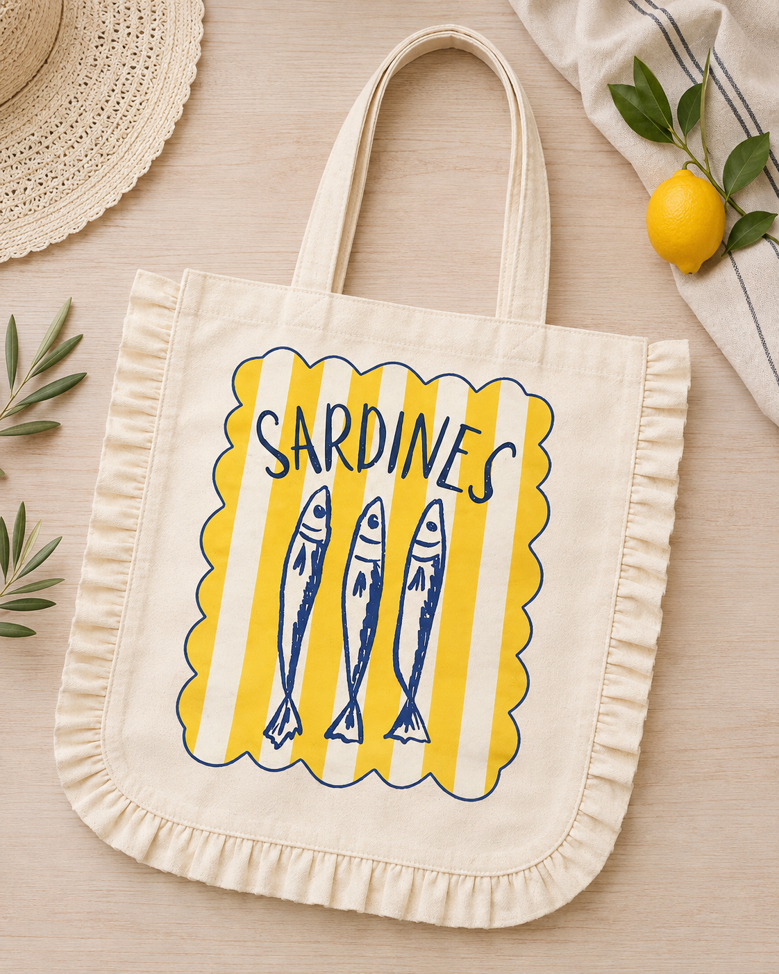 Ruffle Tote - Sardines