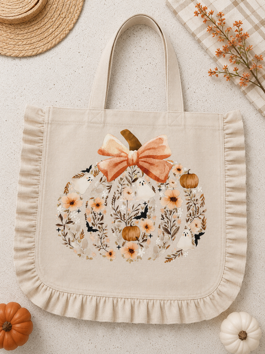 Ruffle Tote - Autumn Pumpkin